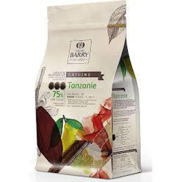 Шоколад чорний оригінальний Tanzanie 75% Cacao Barry, 1 кг