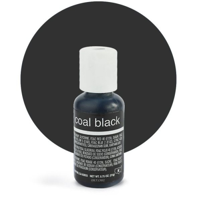 5101 Coal Black, харчовий гелевий барвник, Chefmaster, США, 20 г 5101 Coal Black, харчовий гелевий барвник, Chefmaster, США, 20 г