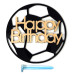 Топер боковий Happy Birthday на тлі футбольного м'яча D120 мм (золото на чорному)