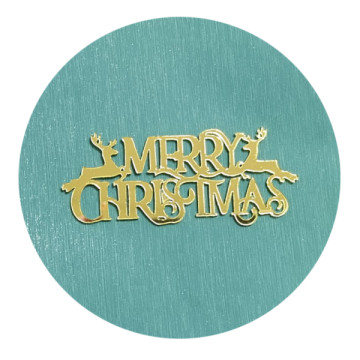 Новорічний топер Merry Christmas - Олені  (w80 h30 мм), 1 шт., Китай 