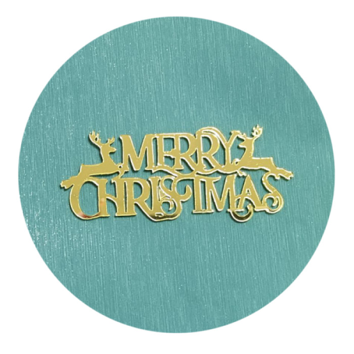Новорічний топер Merry Christmas - Олені (w80 h30 мм), 1 шт., Китай Новорічний топер Merry Christmas - Олені (w80 h30 мм), 1 шт., Китай