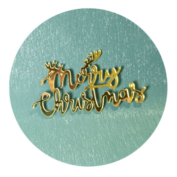 Новорічний топер Merry Christmas (w80 h45 мм), 1 шт., Китай 