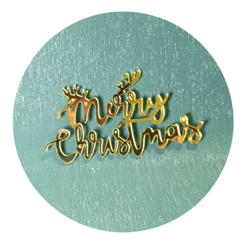Новорічний топер Merry Christmas (w80 h45 мм), 1 шт., Китай 