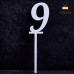 9 Цифра дев'ять. Білий топпер ДВП (w4 h15 см), 1 шт.