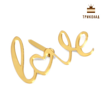 Love. Боковий топер золотий блискучий (w90 h54 мм), LP Україна, 1 шт.
