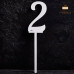 2 Цифра два. Білий топер ДВП (w4 h15 см), 1 шт.