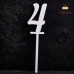 4 Цифра чотири. Білий топпер ДВП (w4 h15 см), 1 шт.