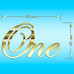 One №6 (Один / Річниця). Топер боковий акрил золото (w80 h48 мм) Україна, 1 шт.