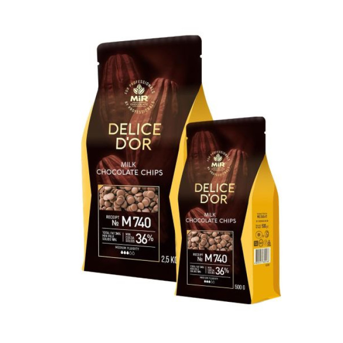 Шоколад молочний 36% диски М740 ТМ Delice D'or (MIU 3634-02) фасування 200 г