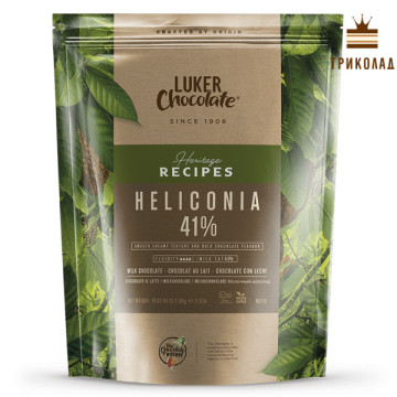 Шоколад молочний кувертюр Heliconia 41% Luker Chocolate пачка 2,5 кг
