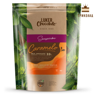 Шоколад молочний зі смаком карамелі кувертюр Caramelo 33% Luker Chocolate пачка 2,5 кг