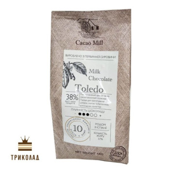 Шоколад молочний 38% Toledo IBER CACAO, Іспанія, 1 кг (завод.пак)