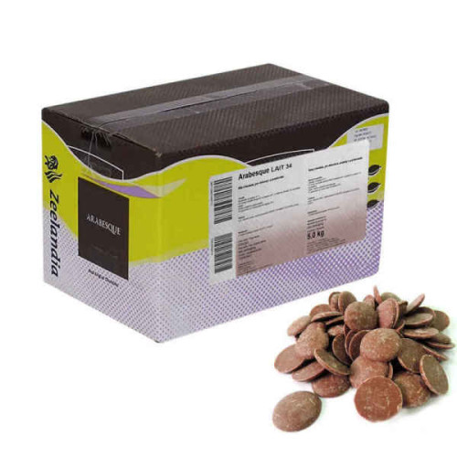 Шоколад молочний у дисках Arabesque Lait 34% (Арабеска Молочна 34) Zeelandia, 1 кг