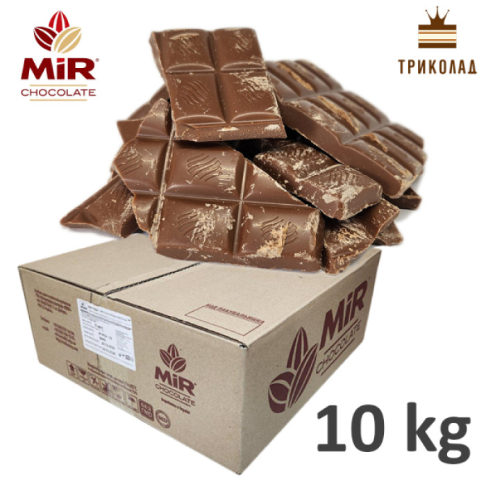 Маса шоколадна молочна 36% (M 3634-02, ламана плитка) ТМ МiR ящик 10 кг Маса шоколадна молочна 36% (M 3634-02, ламана плитка) ТМ МiR ящик 10 кг