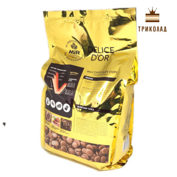 Шоколад молочний 36% диски М740 ТМ Delice D'or (MIU 3634-02) пачка 2,5 кг
