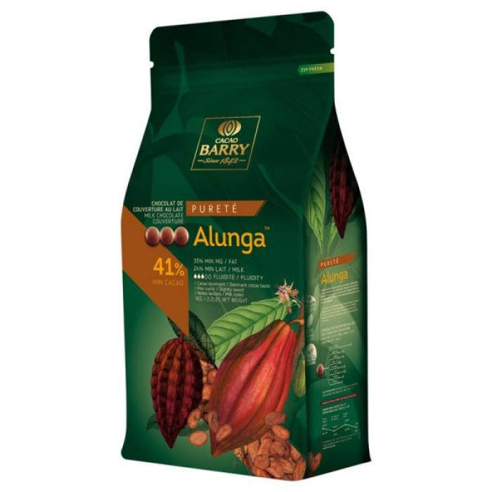 Шоколад молочний кувертюр TM Alunga 41%, Cacao Barry, Франція, 100 г