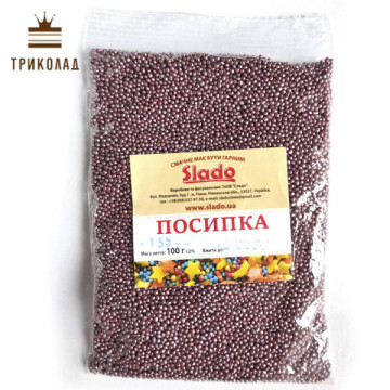 Посипка нонпарель металізована темно-рожева (П155) ТМ Сладо, 100 г