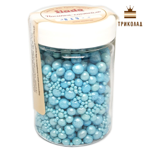 Королівський блакитний №1. Посипка-коктейль (П849), ТМ Сладо, Україна, ПЕТ-банка, нетто 80 г
