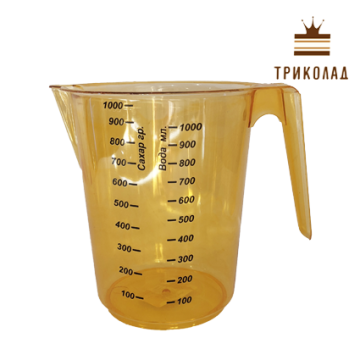 Склянка мірна з носиком V 1000 мл (колір мікс, полістирол), VT