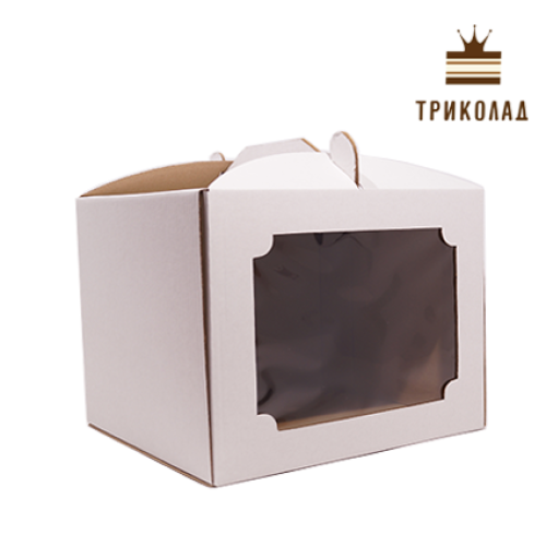 Коробка для торта з вікном 250*250*200 мм, 60 шт.