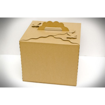 Коробка для торта з метеликами 300*300*250, крафт, 3 шт