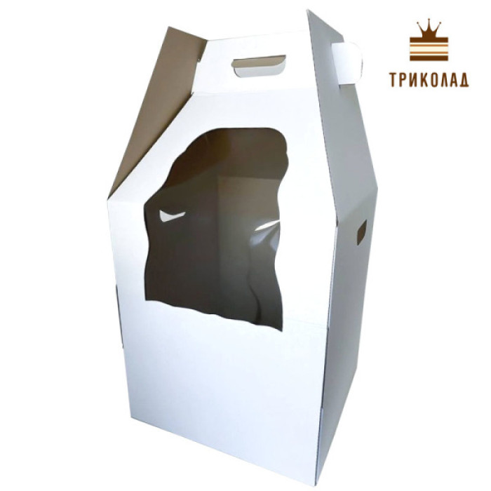 Коробка біла для високого ярусного торта 360 х 360 х h580 мм, Україна, LP, 1 шт. Коробка біла для високого ярусного торта 360 х 360 х h580 мм, Україна, LP, 1 шт.
