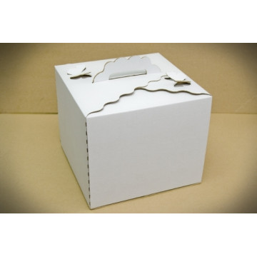 Коробка для торта з метеликами 300*300*250, біла, 3 шт