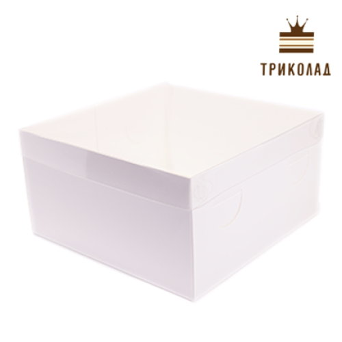 Коробка для торта з пластиковою кришкою 200*200*105 мм, LP, 3 шт.