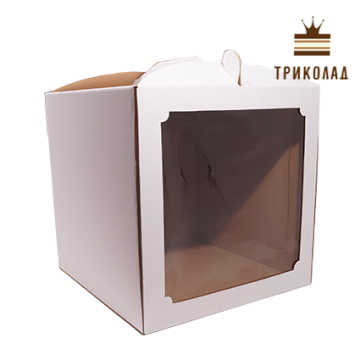 Коробка для торта з квадратним вікном 300*300*300 мм, LP, 3 шт.