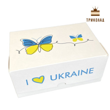 Коробка - контейнер патріотичний принт метелики 180 х 120 х 80 мм, Україна, AP, 3 шт.