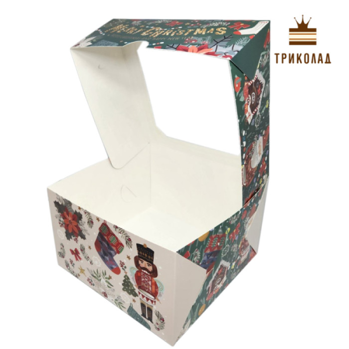 Лускунчик Merry Christmas. Коробка під бенто-торт 170 х 170 х 105 мм з вікном VP Україна 3 шт. Лускунчик Merry Christmas. Коробка під бенто-торт 170 х 170 х 105 мм з вікном VP Україна 3 шт.