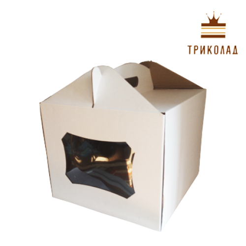 Коробка для торта 300*300*250 з вікном, 3 шт