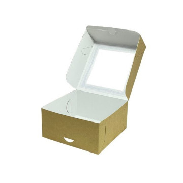 Коробка для бенто-торта 14 х 14 х 7 см крафт, Cbox, 3 шт.