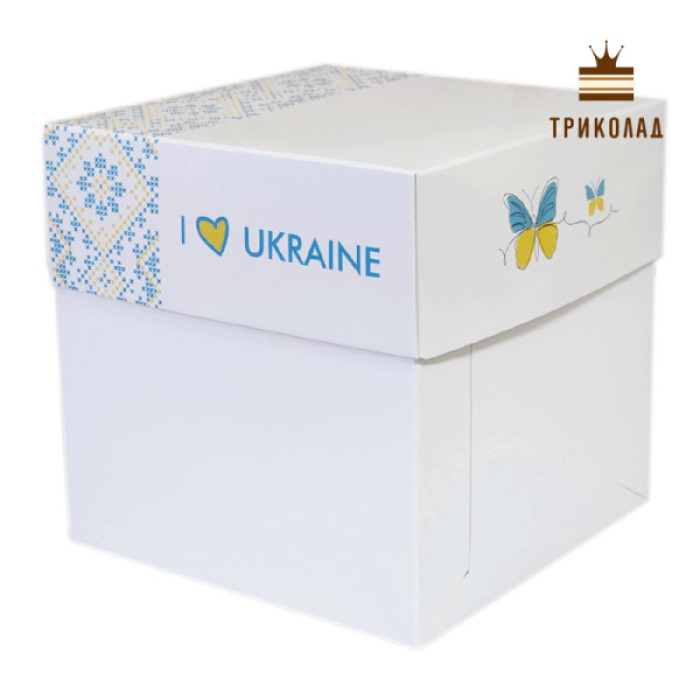 Коробка для бенто-торта куб з кришкою патріотичний принт 160 х 160 х 160 мм, Україна, AP, 3 шт. Коробка для бенто-торта куб з кришкою патріотичний принт 160 х 160 х 160 мм, Україна, AP, 3 шт.