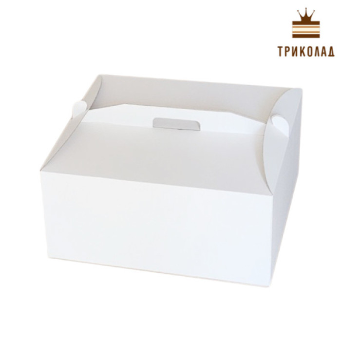 Коробка для італійського торта 450 x 450 x 210 мм біла з мікрогофри (1 шт.) Коробка для італійського торта 450 x 450 x 210 мм біла з мікрогофри (1 шт.)