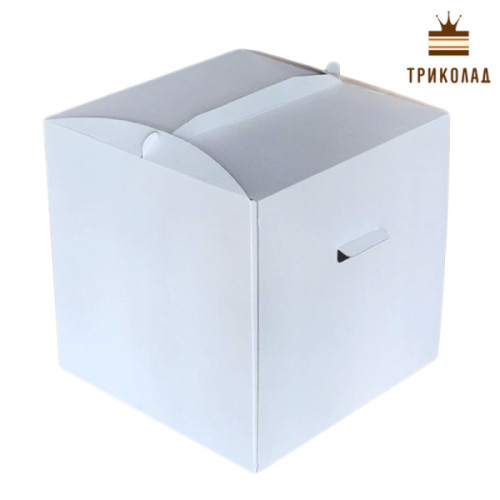 Коробка для торта 450 x 450 x 450 мм біла з мікрогофри (1 шт.)