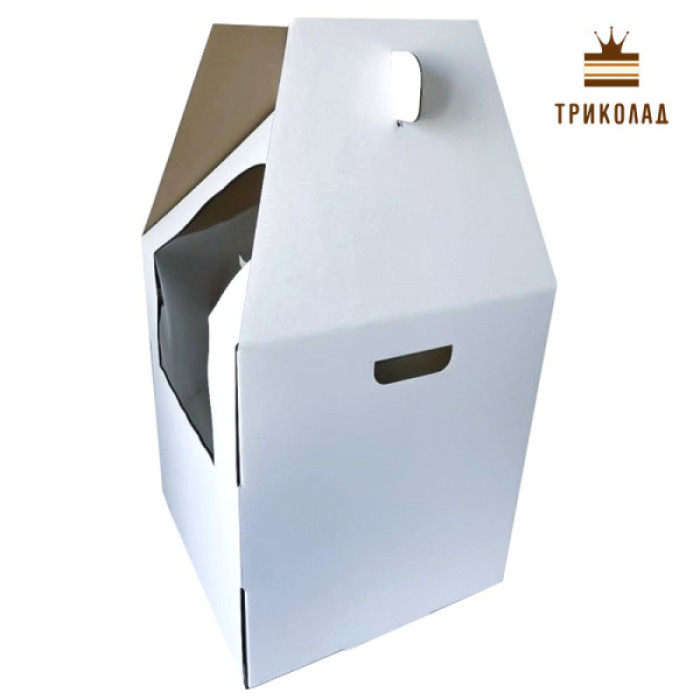 Коробка біла для високого ярусного торта 360 х 360 х h580 мм, Україна, LP, 1 шт. Коробка біла для високого ярусного торта 360 х 360 х h580 мм, Україна, LP, 1 шт.