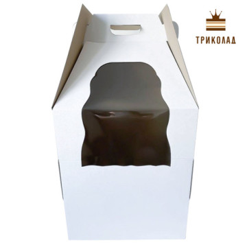 Коробка біла для високого ярусного торта 360 х 360 х h580 мм, Україна, LP, 1 шт.