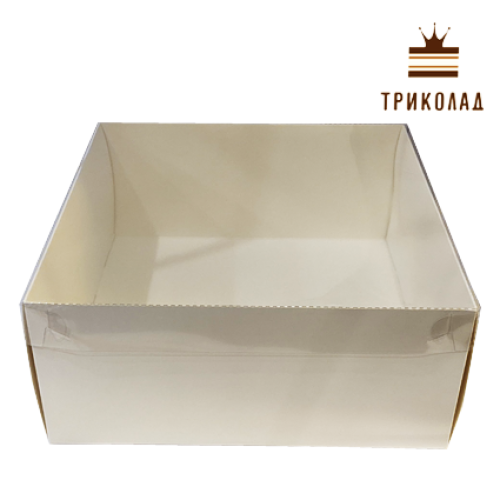 Коробка для торта з прозорою кришкою 250х250х110 мм, VTP, 3 шт