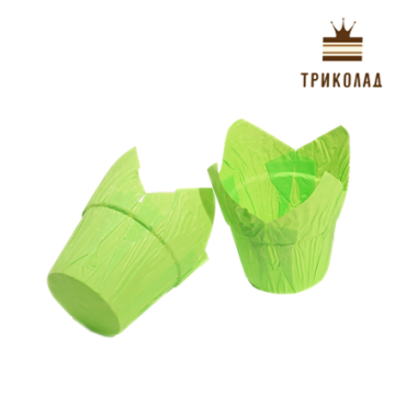 Форма тюльпан ЗЕЛЕНИЙ з бортиком 50*60 мм (бортик), 20 шт., Україна