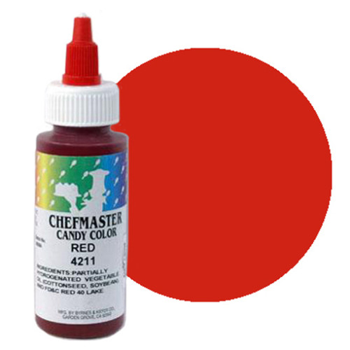 Червоний 4211 Chefmaster Candy Color, барвник для шоколаду. Флакон 56,7 г