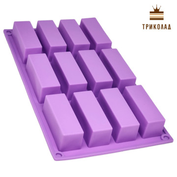 Бруски 7,5 х 2,8 х H2,8 см (12 комірок) Форма силіконова (YH273, HH310)