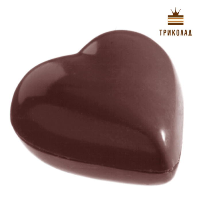 Серце 33 х 33 х 11 мм. Форма №2175 полікарбонатна 275 х 175 х 24 мм Chocolate World, Бельгія Серце 33 х 33 х 11 мм. Форма №2175 полікарбонатна 275 х 175 х 24 мм Chocolate World, Бельгія
