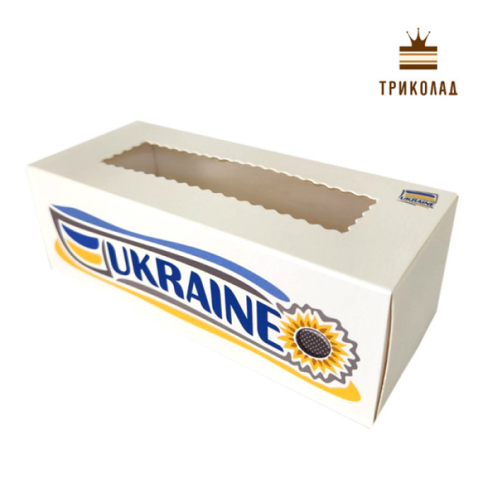 Коробка для макаронс патріотичний принт Ukraine 140 х 60 х 50 мм, Україна, AP, 3 шт.