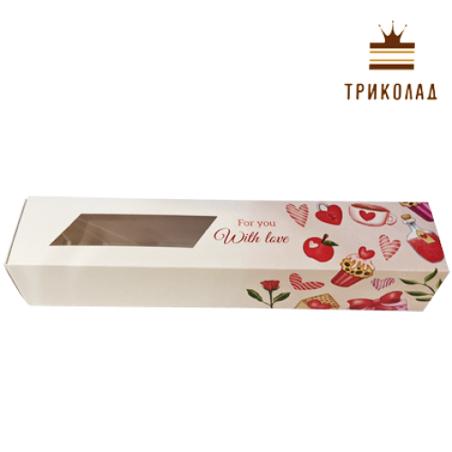 Коробка для макаронів з вікном 300х60х50 