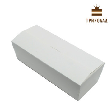 Коробка для макаронс самозбірна 160*60*50 мм, біла, 3 шт.