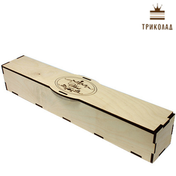 Коробка для макарунів дерев'яна з кришкою, 35*5*5 см., 1 шт.