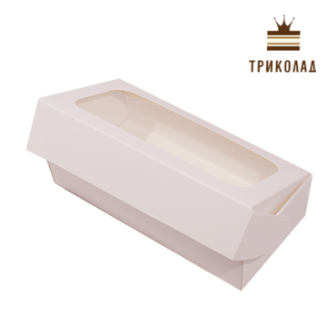 Коробка для макарон на 12 шт. з вікном 20*10*5 см, LP, 3 шт.