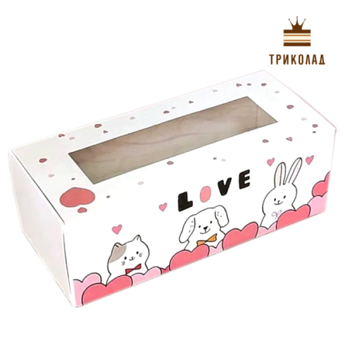 Love (песик, котик, зайчик). Коробка для макаронів 140 х 50 х 60 мм, Україна VTP, комплект 3 шт. Love (песик, котик, зайчик). Коробка для макаронів 140 х 50 х 60 мм, Україна VTP, комплект 3 шт.