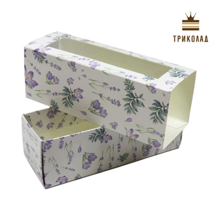 Коробка для макаронів, з вікном. Квіти. 15,5 х 5 х 5,3 см, 3 шт. Коробка для макаронів, з вікном. Квіти. 15,5 х 5 х 5,3 см, 3 шт.